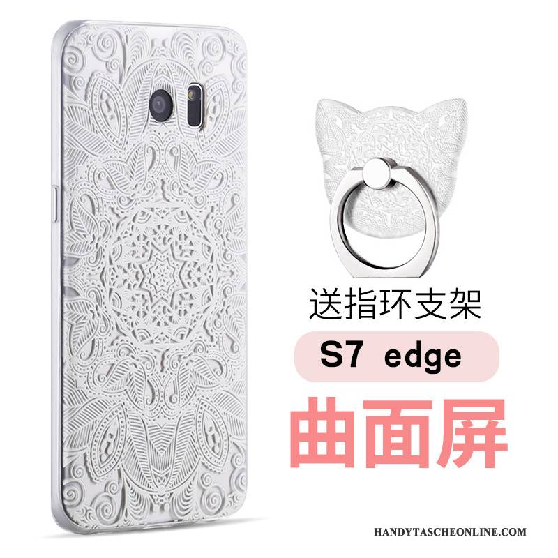 Hülle Samsung Galaxy S7 Edge Karikatur Handyhüllen Persönlichkeit, Case Samsung Galaxy S7 Edge Silikon Schwarz Schlank