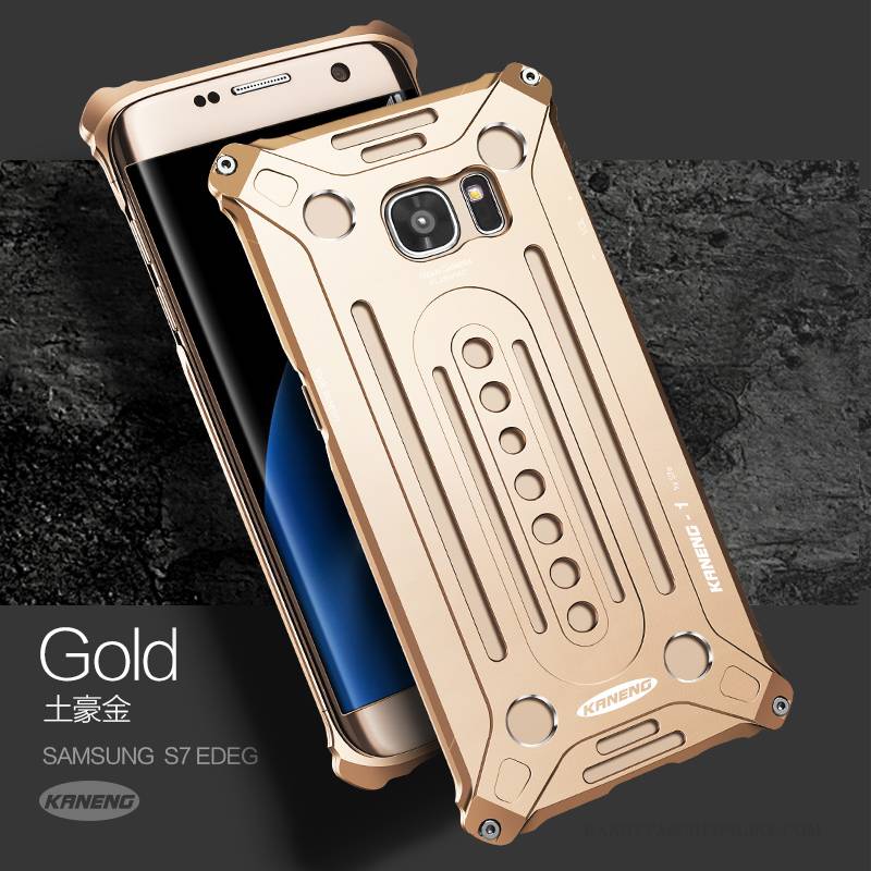 Hülle Samsung Galaxy S7 Edge Kreativ Anti-sturz Schwer, Case Samsung Galaxy S7 Edge Schutz Handyhüllen Gold