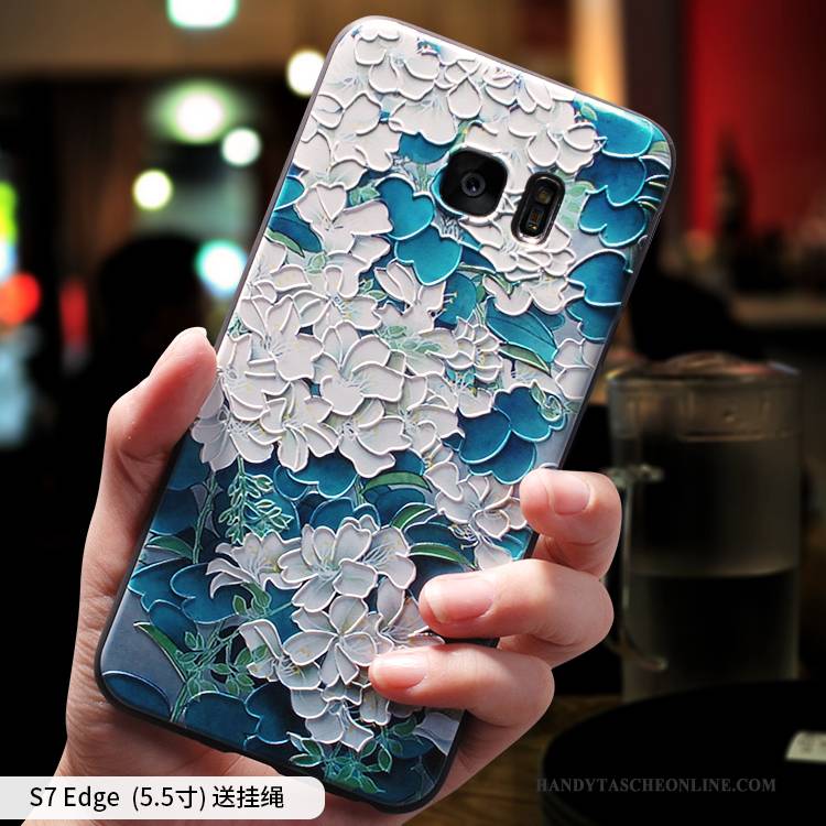 Hülle Samsung Galaxy S7 Edge Kreativ Grün Chinesische Art, Case Samsung Galaxy S7 Edge Taschen Handyhüllen Anti-sturz