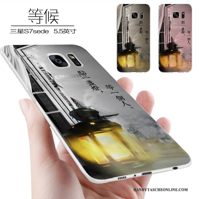 Hülle Samsung Galaxy S7 Edge Kreativ Handyhüllen Persönlichkeit, Case Samsung Galaxy S7 Edge Silikon Lila Nubuck