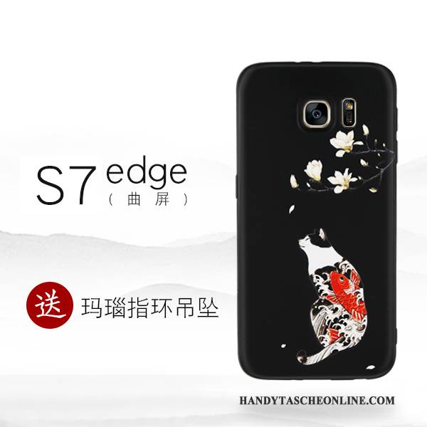 Hülle Samsung Galaxy S7 Edge Kreativ Handyhüllen Persönlichkeit, Case Samsung Galaxy S7 Edge Silikon Schwarz