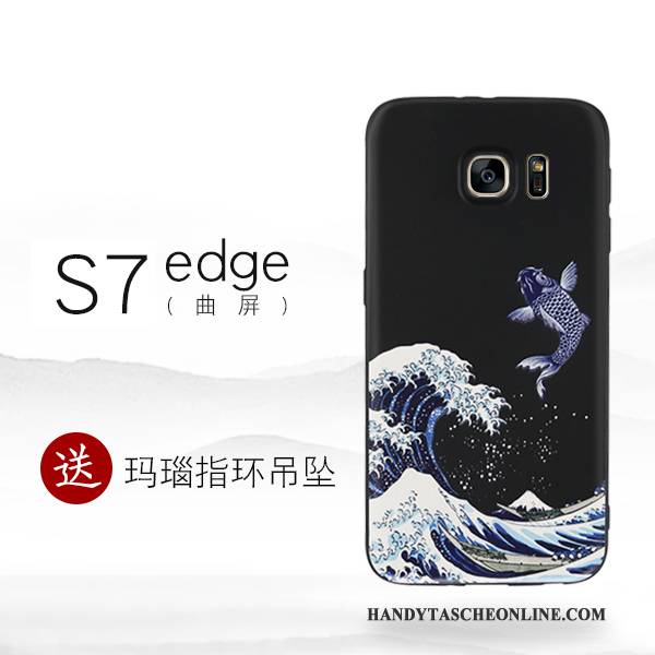 Hülle Samsung Galaxy S7 Edge Kreativ Handyhüllen Persönlichkeit, Case Samsung Galaxy S7 Edge Silikon Schwarz