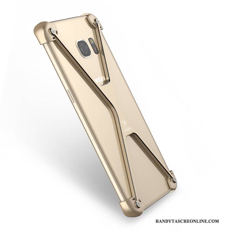 Hülle Samsung Galaxy S7 Edge Kreativ Handyhüllen Rosa, Case Samsung Galaxy S7 Edge Metall Grenze Ring