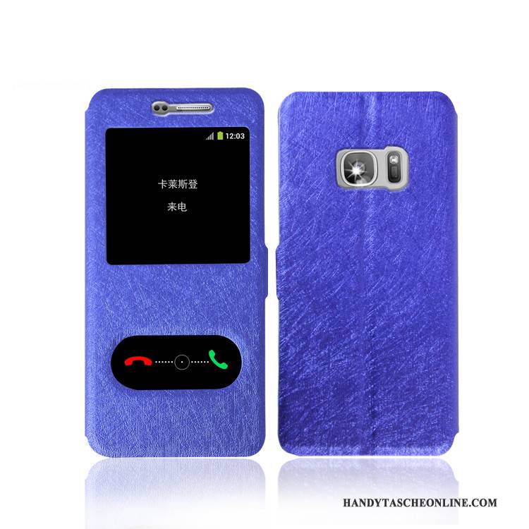 Hülle Samsung Galaxy S7 Edge Lederhülle Elegante Handyhüllen, Case Samsung Galaxy S7 Edge Schutz Rot