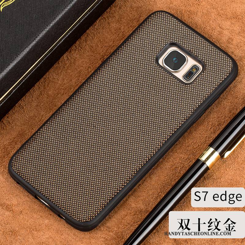 Hülle Samsung Galaxy S7 Edge Luxus Elegant Dünne, Case Samsung Galaxy S7 Edge Weiche Schwarz Europa