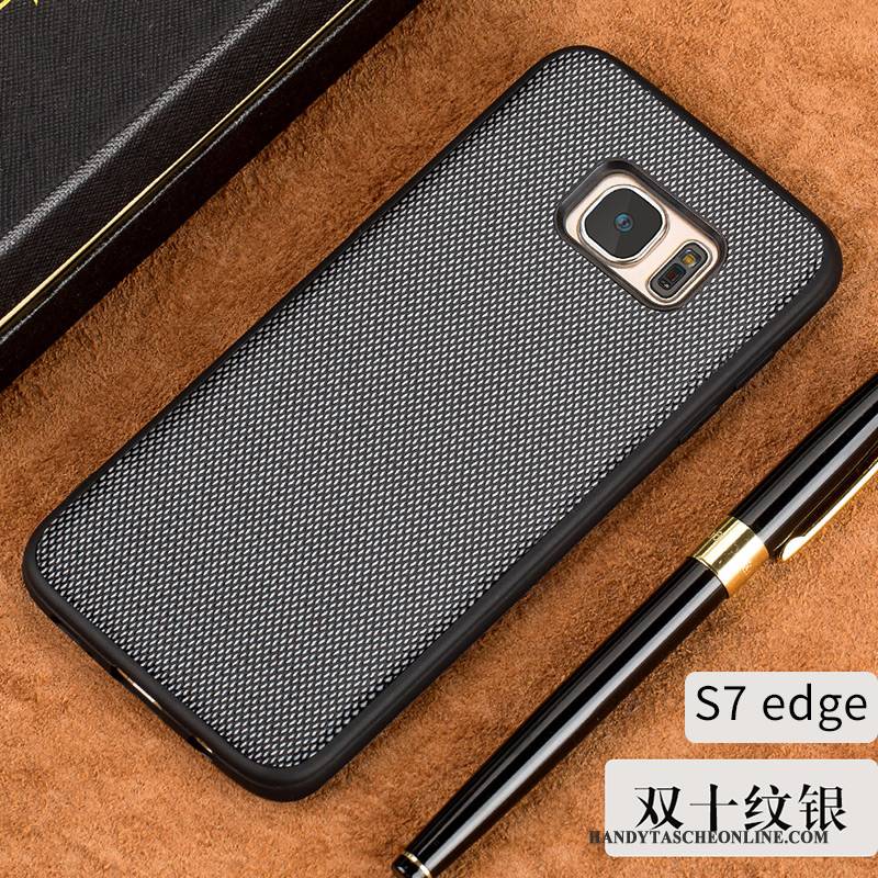 Hülle Samsung Galaxy S7 Edge Luxus Elegant Dünne, Case Samsung Galaxy S7 Edge Weiche Schwarz Europa