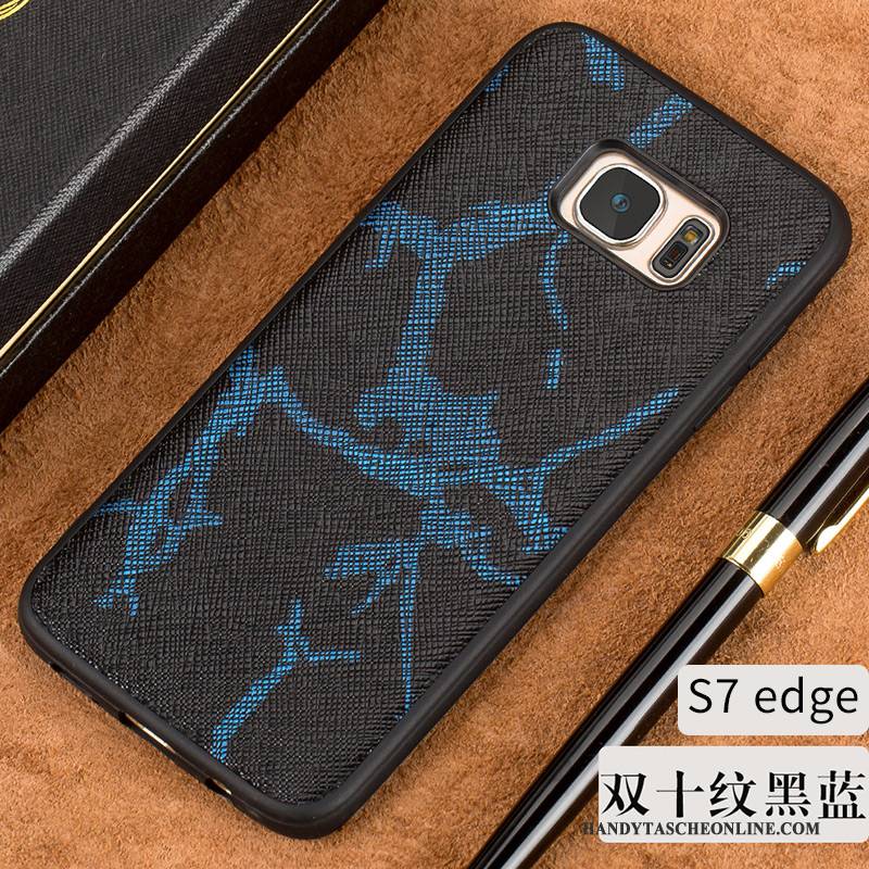 Hülle Samsung Galaxy S7 Edge Luxus Elegant Dünne, Case Samsung Galaxy S7 Edge Weiche Schwarz Europa