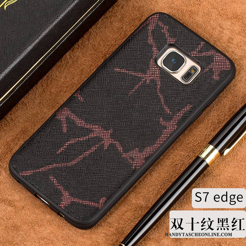 Hülle Samsung Galaxy S7 Edge Luxus Elegant Dünne, Case Samsung Galaxy S7 Edge Weiche Schwarz Europa