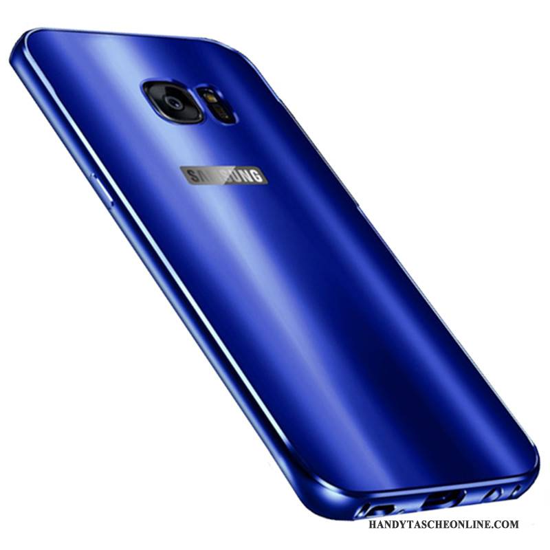 Hülle Samsung Galaxy S7 Edge Metall Anti-sturz Blau, Case Samsung Galaxy S7 Edge Schutz Handyhüllen Grenze