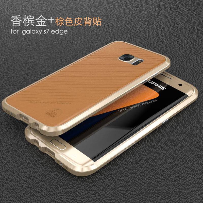 Hülle Samsung Galaxy S7 Edge Metall Schlank Weiß, Case Samsung Galaxy S7 Edge Schutz Anti-sturz Silber