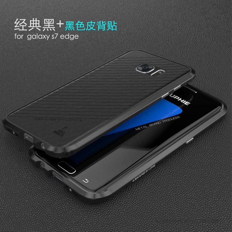 Hülle Samsung Galaxy S7 Edge Metall Schlank Weiß, Case Samsung Galaxy S7 Edge Schutz Anti-sturz Silber