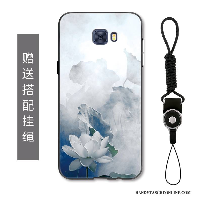 Hülle Samsung Galaxy S7 Edge Prägung Grau Chinesische Art, Case Samsung Galaxy S7 Edge Retro Schwarz Kunst