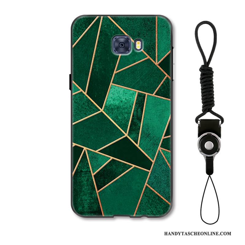 Hülle Samsung Galaxy S7 Edge Prägung Grün Handyhüllen, Case Samsung Galaxy S7 Edge Schutz Schwer Geometrie