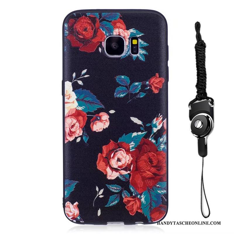 Hülle Samsung Galaxy S7 Edge Prägung Handyhüllen Rosa, Case Samsung Galaxy S7 Edge Schutz Nubuck