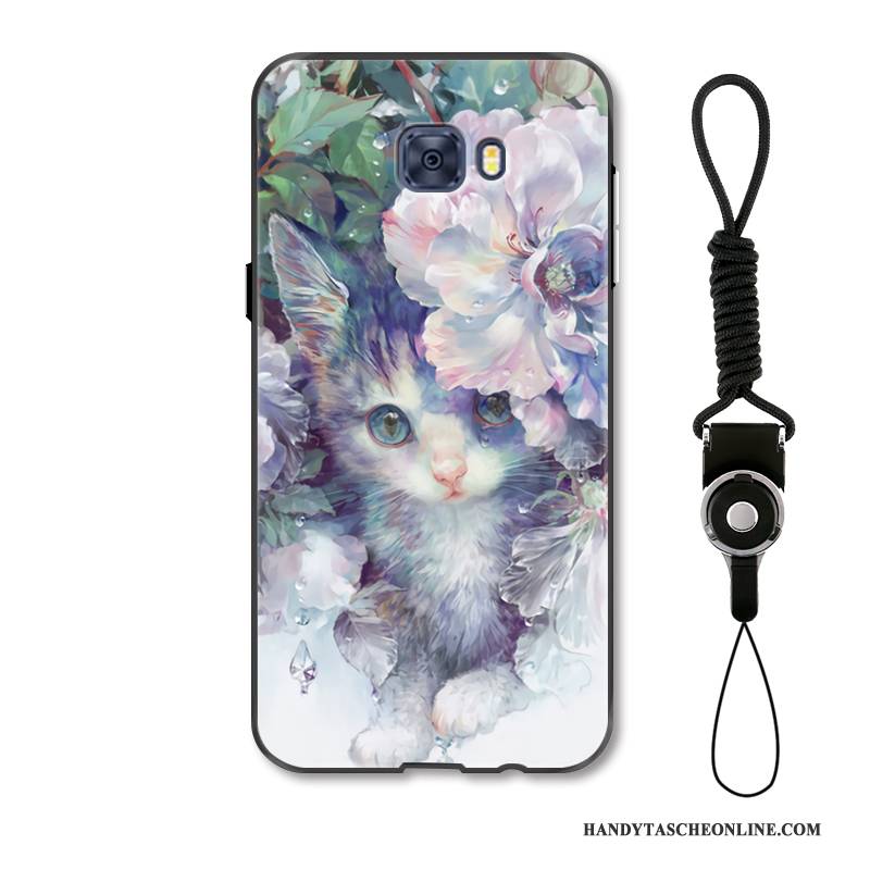 Hülle Samsung Galaxy S7 Edge Schutz Handyhüllen Hängende Verzierungen, Case Samsung Galaxy S7 Edge Luxus Blumen Kunst