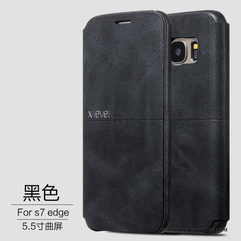 Hülle Samsung Galaxy S7 Edge Schutz Handyhüllen Schlank, Case Samsung Galaxy S7 Edge Lederhülle Anti-sturz