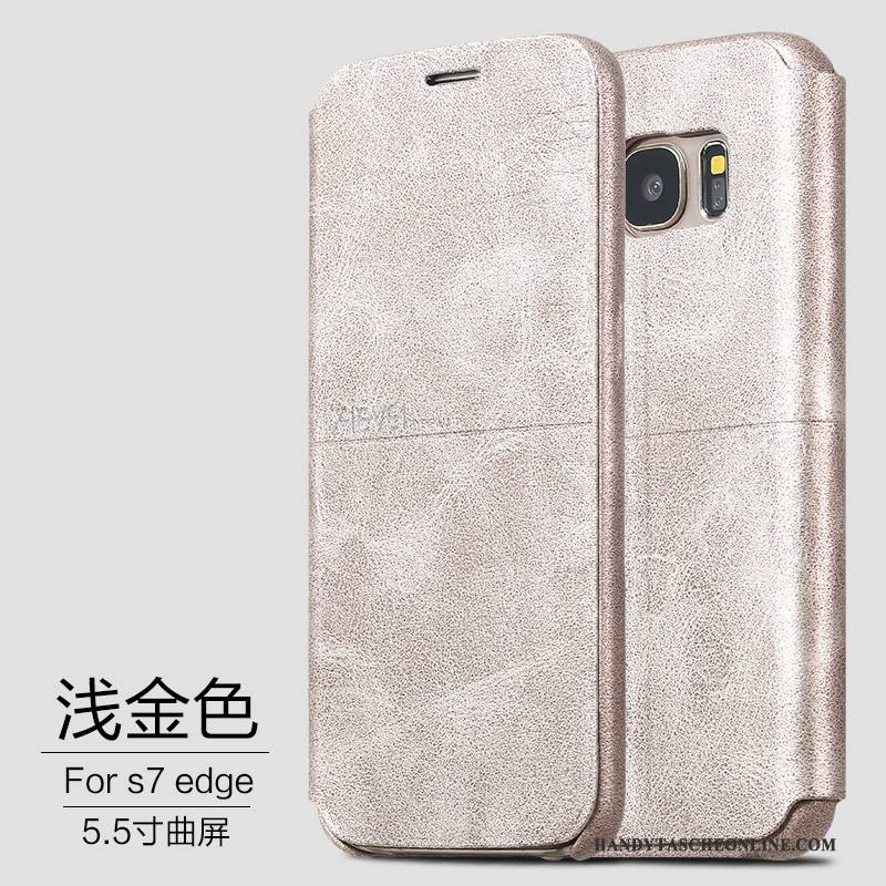 Hülle Samsung Galaxy S7 Edge Schutz Handyhüllen Schlank, Case Samsung Galaxy S7 Edge Lederhülle Anti-sturz