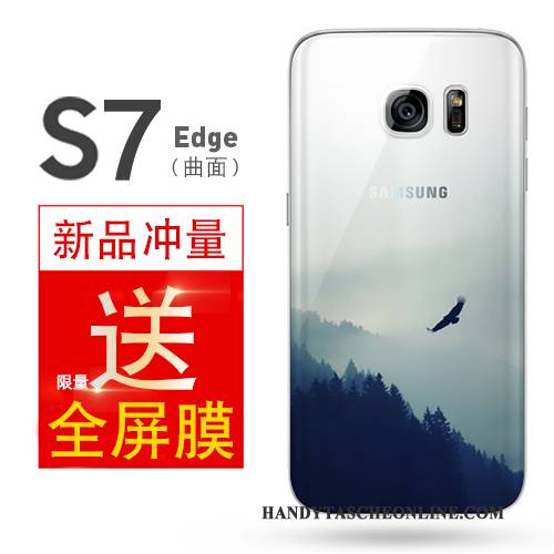 Hülle Samsung Galaxy S7 Edge Silikon Gelb Anti-sturz, Case Samsung Galaxy S7 Edge Taschen Einfach Handyhüllen