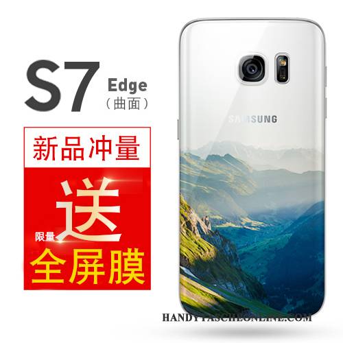 Hülle Samsung Galaxy S7 Edge Silikon Gelb Anti-sturz, Case Samsung Galaxy S7 Edge Taschen Einfach Handyhüllen