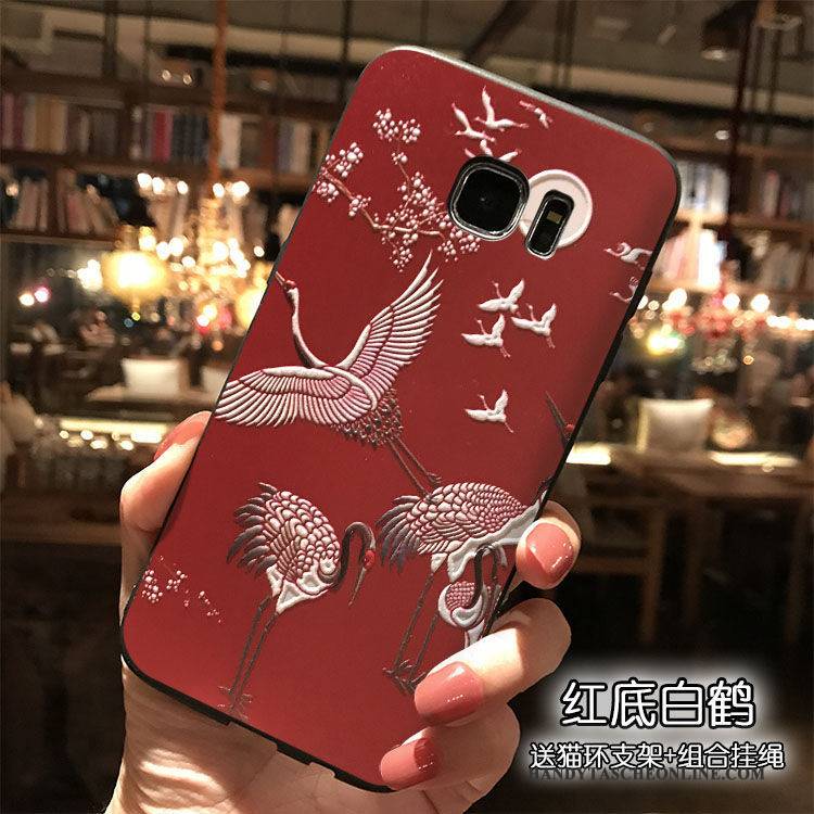 Hülle Samsung Galaxy S7 Edge Silikon Hängende Verzierungen Rot, Case Samsung Galaxy S7 Edge Taschen Handyhüllen Nette