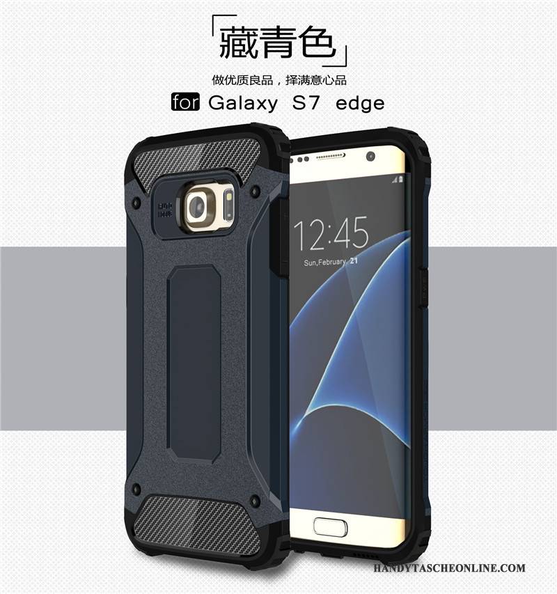 Hülle Samsung Galaxy S7 Edge Taschen Anti-sturz Doppelter Rock, Case Samsung Galaxy S7 Edge Silikon Nubuck Handyhüllen