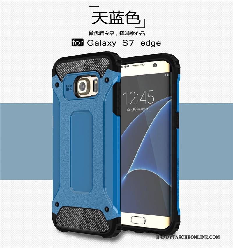 Hülle Samsung Galaxy S7 Edge Taschen Anti-sturz Doppelter Rock, Case Samsung Galaxy S7 Edge Silikon Nubuck Handyhüllen