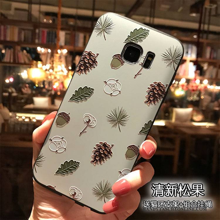 Hülle Samsung Galaxy S7 Edge Taschen Grün Frisch, Case Samsung Galaxy S7 Edge Silikon Lichtfarbe Hängende Verzierungen