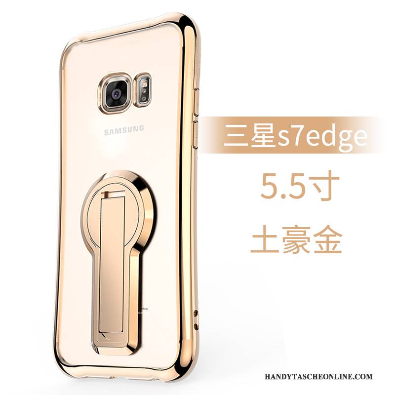 Hülle Samsung Galaxy S7 Edge Taschen Handyhüllen Anti-sturz, Case Samsung Galaxy S7 Edge Silikon Gold