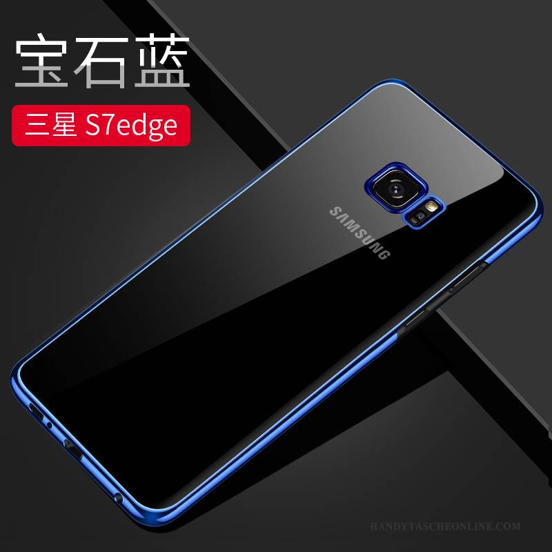 Hülle Samsung Galaxy S7 Edge Taschen Handyhüllen Blau, Case Samsung Galaxy S7 Edge Kreativ Anti-sturz Transparent