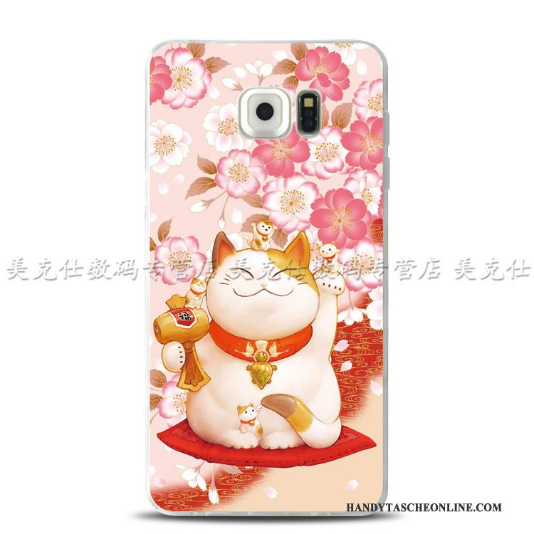 Hülle Samsung Galaxy S7 Edge Taschen Handyhüllen Katzen, Case Samsung Galaxy S7 Edge Schutz Sakura Reichtum