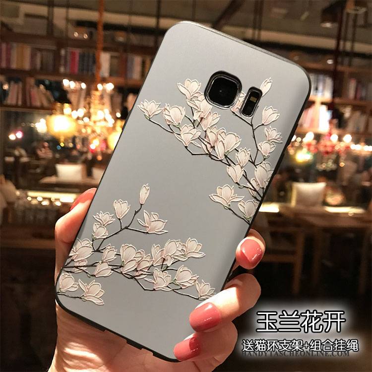 Hülle Samsung Galaxy S7 Edge Taschen Hängende Verzierungen Wind, Case Samsung Galaxy S7 Edge Silikon Hellblau Handyhüllen