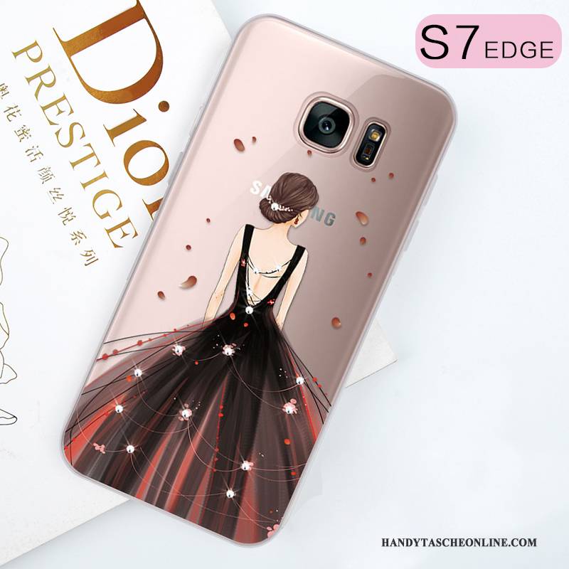 Hülle Samsung Galaxy S7 Edge Taschen Lila Trend, Case Samsung Galaxy S7 Edge Strass Handyhüllen Nette