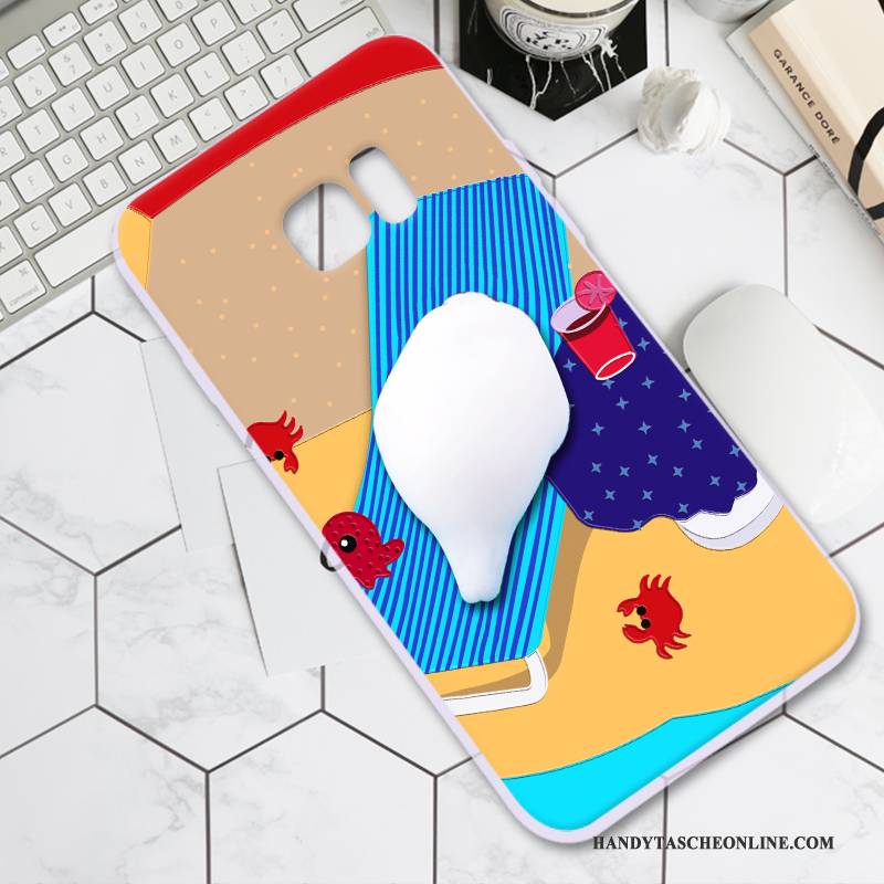 Hülle Samsung Galaxy S7 Edge Taschen Persönlichkeit Dekompression, Case Samsung Galaxy S7 Edge Weiche Dreidimensional Hellblau