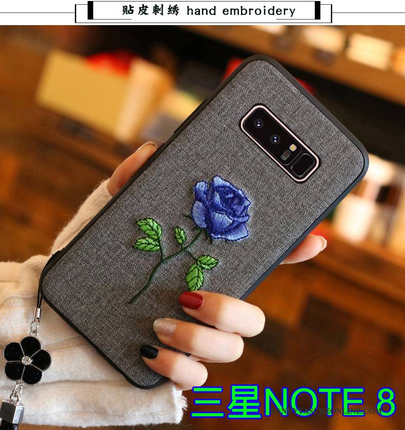 Hülle Samsung Galaxy S7 Edge Taschen Trend Handyhüllen, Case Samsung Galaxy S7 Edge Weiche Stickerei Blau