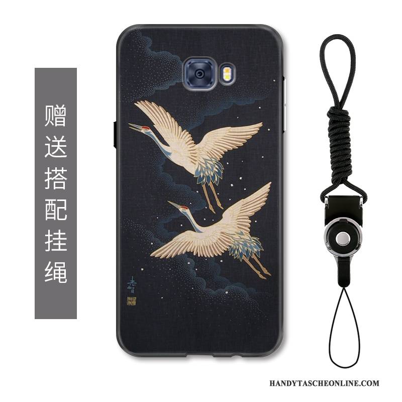 Hülle Samsung Galaxy S7 Edge Weiche Kran Chinesische Art, Case Samsung Galaxy S7 Edge Schutz Hängende Verzierungen Handyhüllen