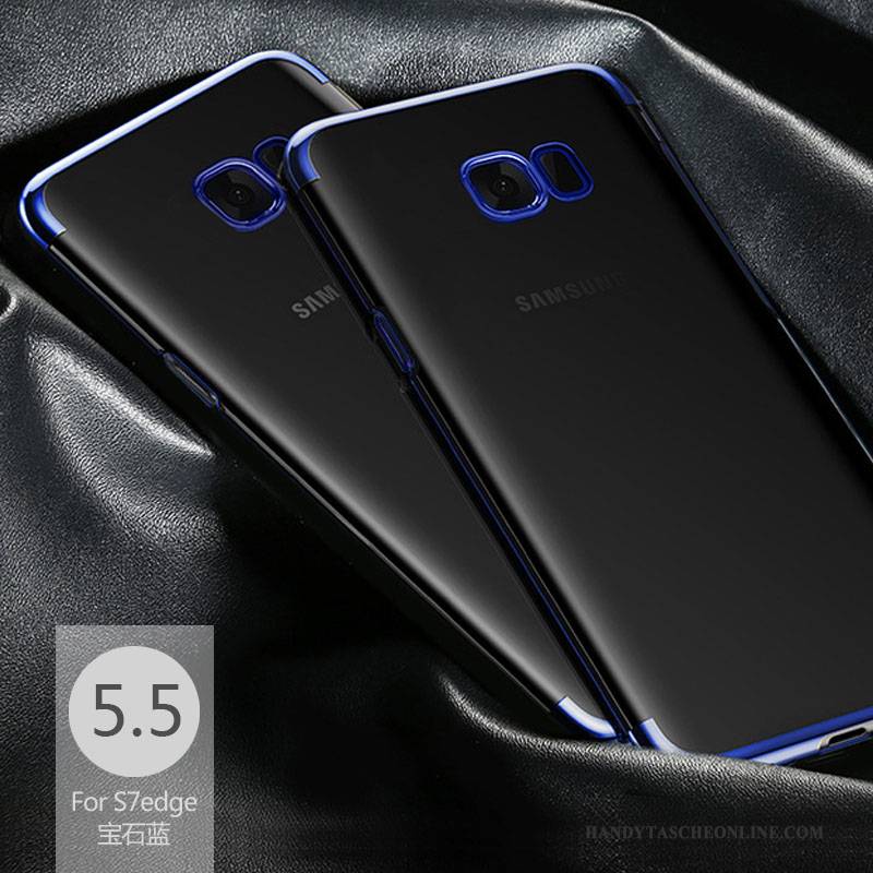 Hülle Samsung Galaxy S7 Edge Weiche Transparent Dünne, Case Samsung Galaxy S7 Edge Silikon Blau Handyhüllen