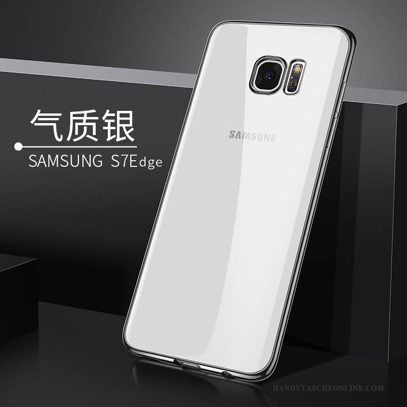 Hülle Samsung Galaxy S7 Edge Weiche Trend Gold, Case Samsung Galaxy S7 Edge Silikon Transparent Handyhüllen