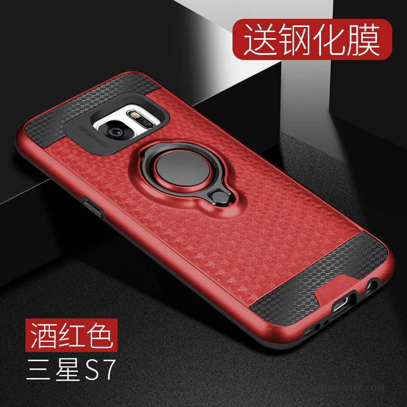 Hülle Samsung Galaxy S7 Halterung Schwer Trend, Case Samsung Galaxy S7 Schutz Handyhüllen Rot