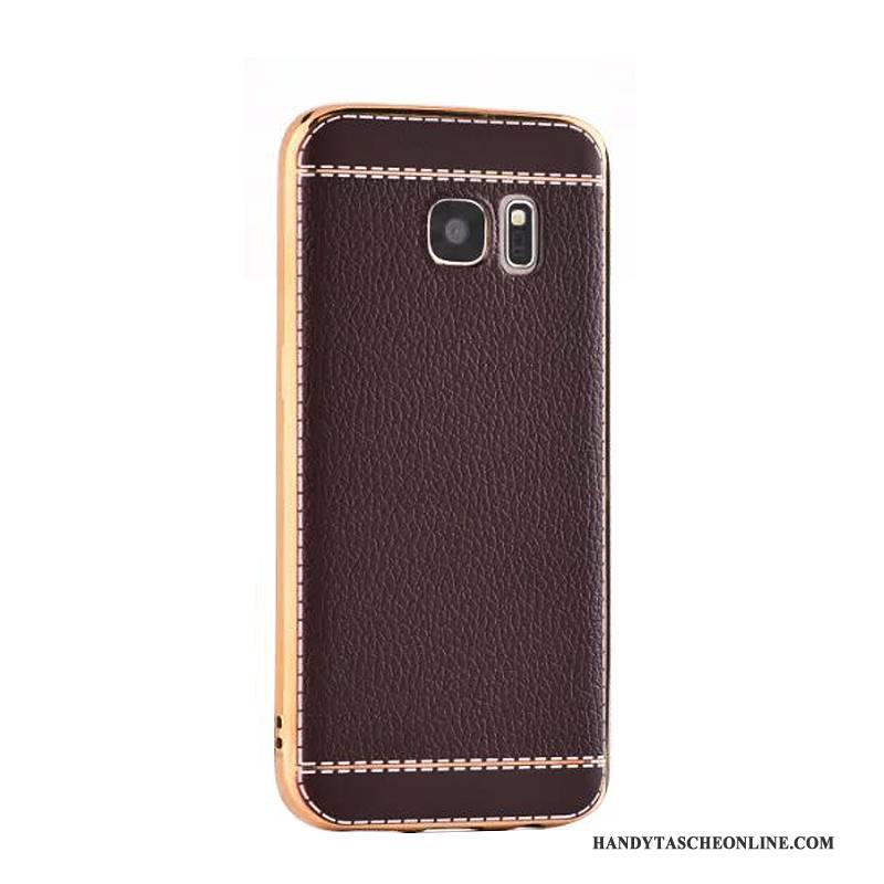 Hülle Samsung Galaxy S7 Leder Business Rot, Case Samsung Galaxy S7 Weiche Muster Trend