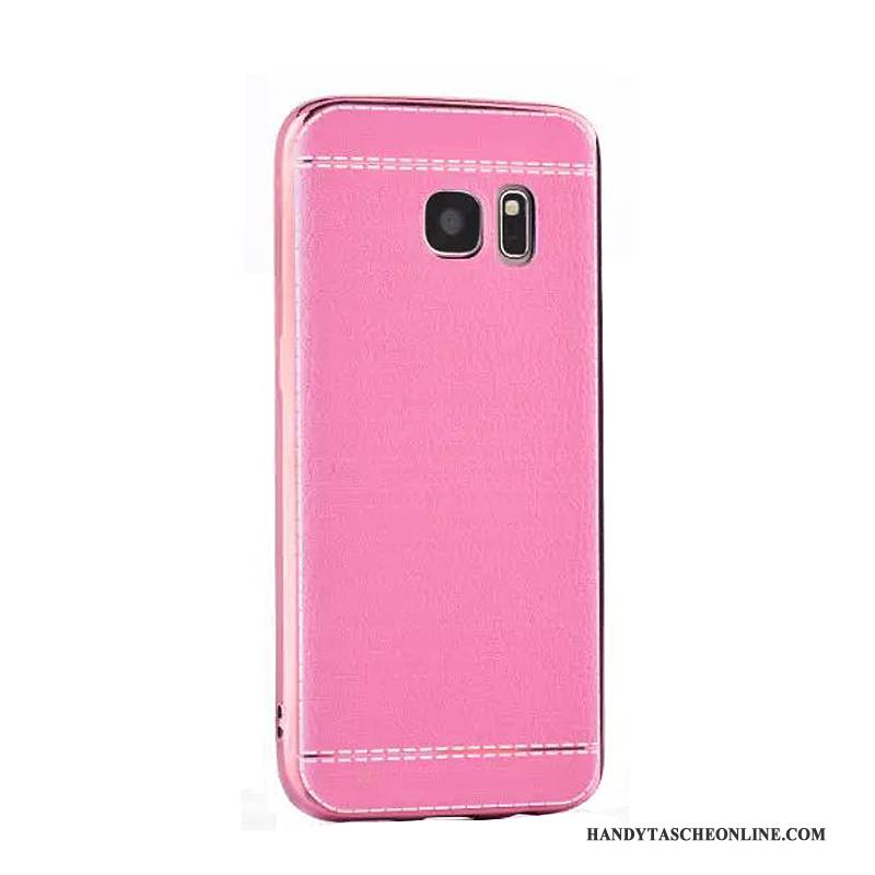 Hülle Samsung Galaxy S7 Leder Business Rot, Case Samsung Galaxy S7 Weiche Muster Trend