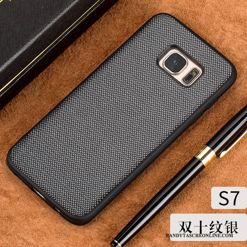 Hülle Samsung Galaxy S7 Leder Schlank Handyhüllen, Case Samsung Galaxy S7 Lederhülle Grenze Neu