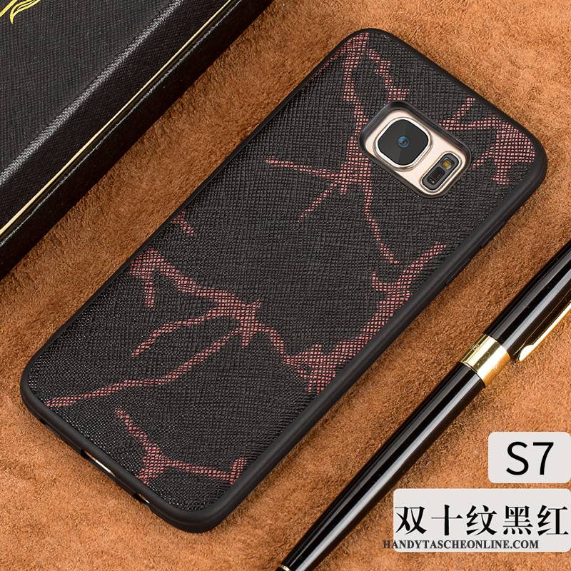 Hülle Samsung Galaxy S7 Leder Schlank Handyhüllen, Case Samsung Galaxy S7 Lederhülle Grenze Neu