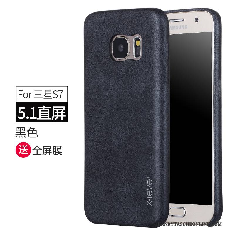 Hülle Samsung Galaxy S7 Lederhülle Lichtfarbe Schlank, Case Samsung Galaxy S7 Schutz Neu Handyhüllen