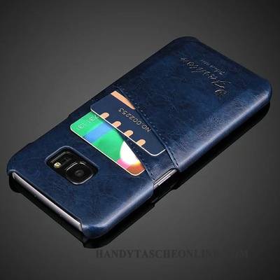 Hülle Samsung Galaxy S7 Lederhülle Orange Karte, Case Samsung Galaxy S7 Leder Hintere Abdeckung Schwarz