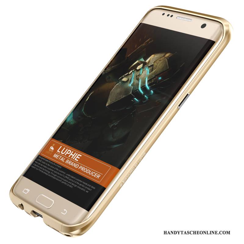 Hülle Samsung Galaxy S7 Metall Handyhüllen Grenze, Case Samsung Galaxy S7 Schutz Gold Trend