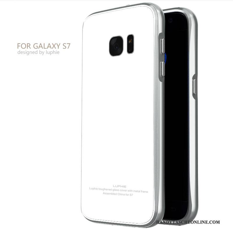 Hülle Samsung Galaxy S7 Metall Temperieren Handyhüllen, Case Samsung Galaxy S7 Schutz Grenze Anti-sturz