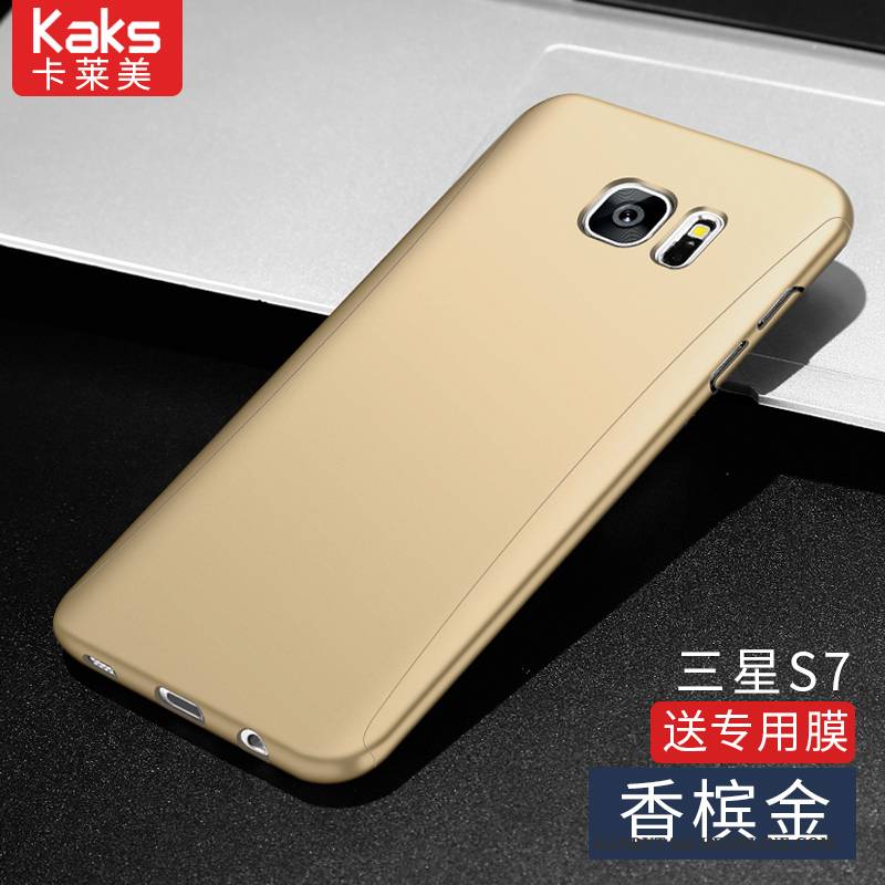 Hülle Samsung Galaxy S7 Nubuck Schwer, Case Samsung Galaxy S7 Gold Handyhüllen