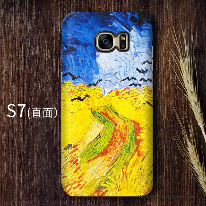 Hülle Samsung Galaxy S7 Retro Kunst Sternenhimmel, Case Samsung Galaxy S7 Schutz Hoch Schwer