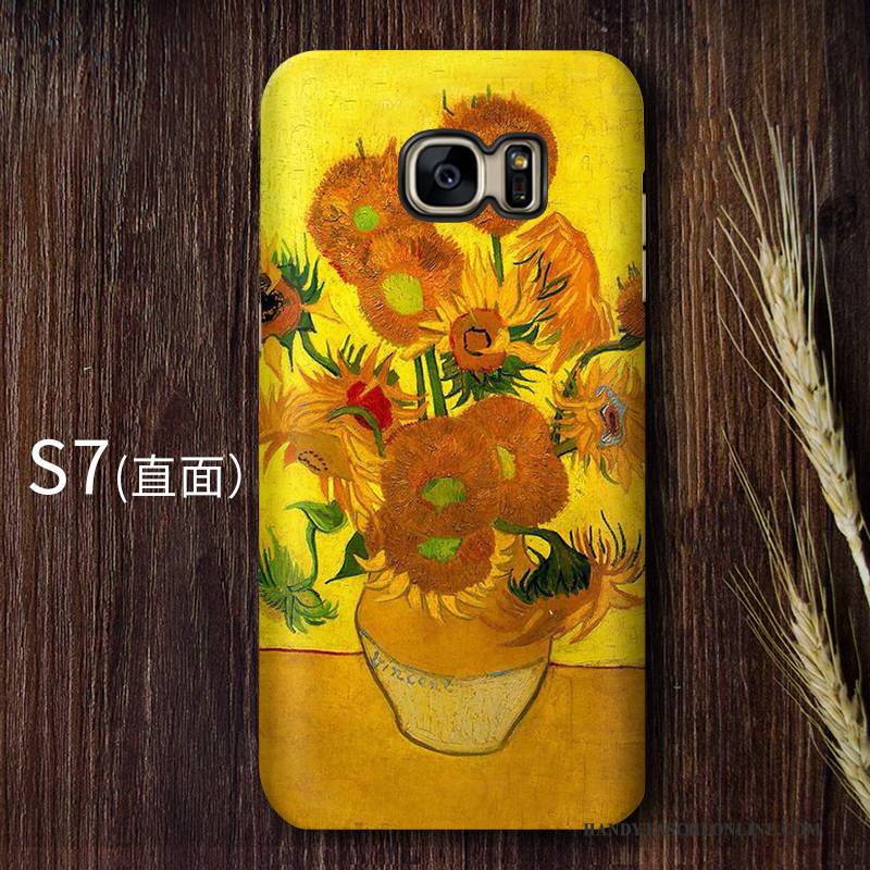 Hülle Samsung Galaxy S7 Retro Kunst Sternenhimmel, Case Samsung Galaxy S7 Schutz Hoch Schwer