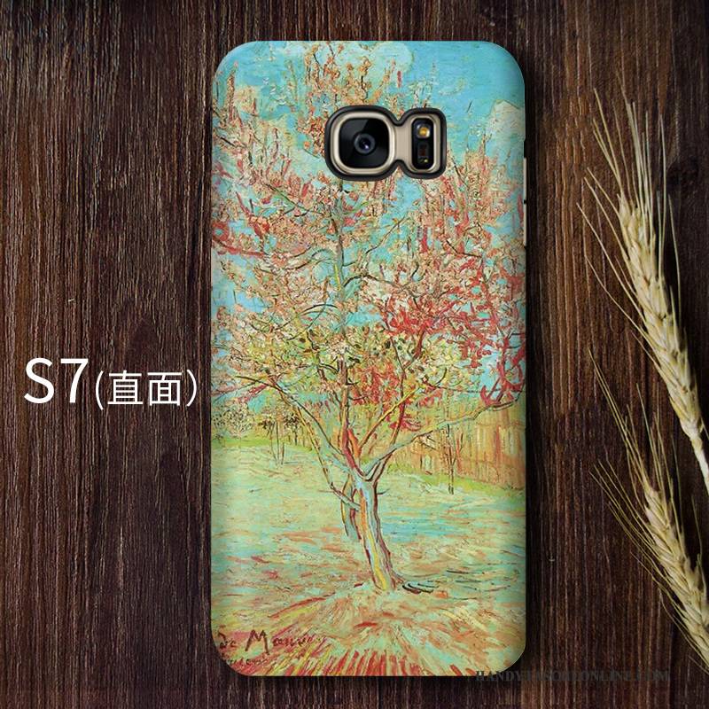 Hülle Samsung Galaxy S7 Retro Kunst Sternenhimmel, Case Samsung Galaxy S7 Schutz Hoch Schwer